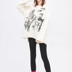 Urlazh Women's Wool Blend Chew Neck White Sweater Size Large NWOT